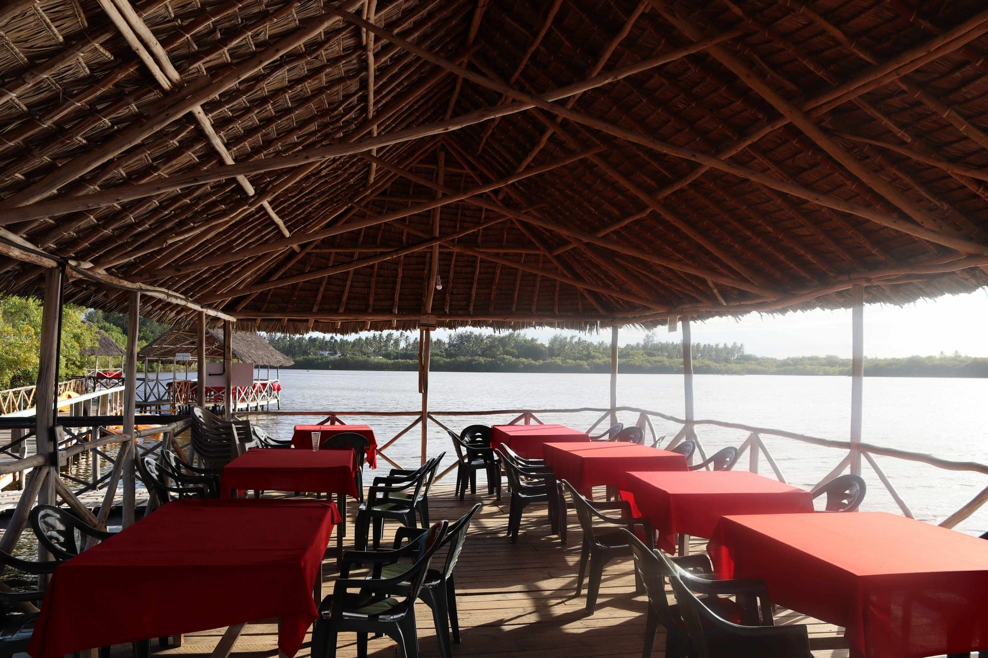 Prawns Lake Restaurant overlooking mangroves in Watamu
